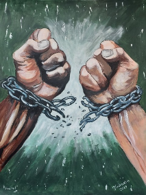 "Freedom" 42 x 59 cm (canvas-cardboard) August 2025