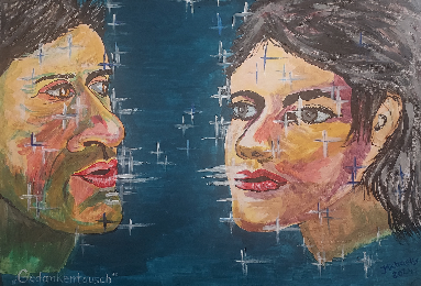 "Exchange of Ideas"  70 x 50 cm  (canvas)  December 2024